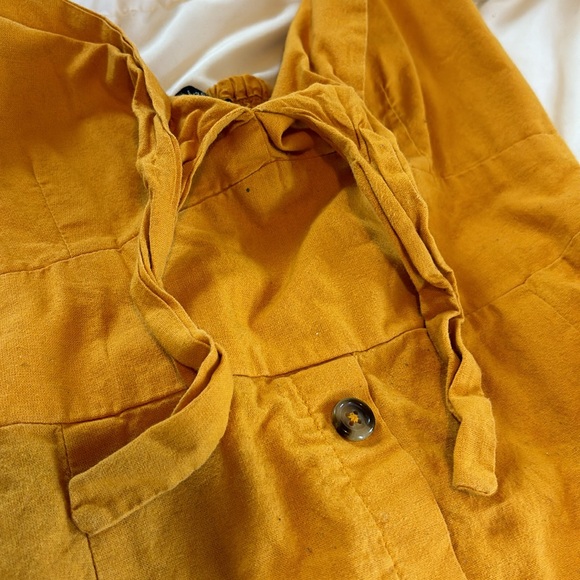 Yellow Button down Mini Dress - Picture 2 of 3